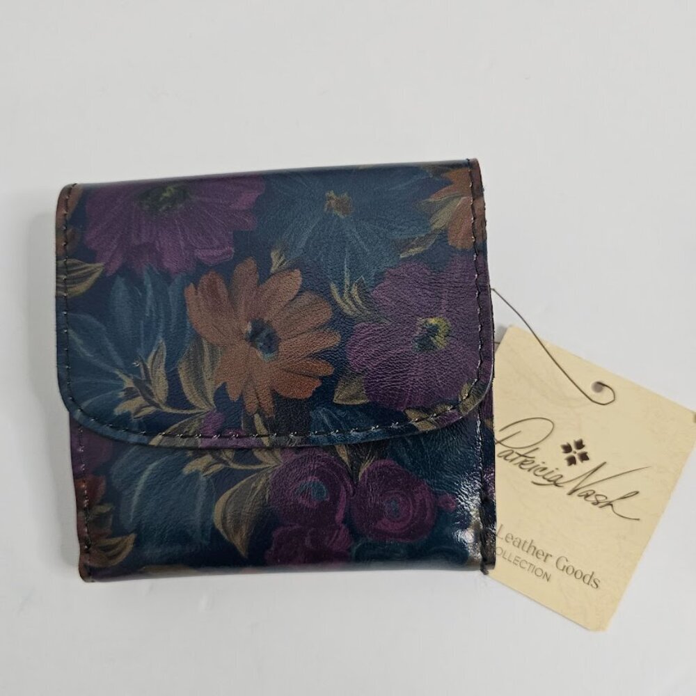 NEW PATRICIA NASH Astra Bifold Wallet PERUVIAN PAINTING FLORAL RFID Leather Coin - Picture 2 of 8
